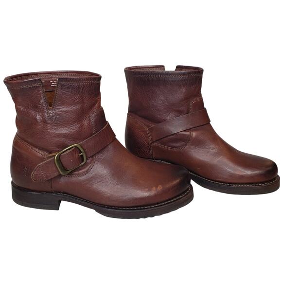 Frye Women's Size 7M Veronica Bootie Leather Redwood Biker Moto Motorcycle ~VGUC - Picture 5 of 16